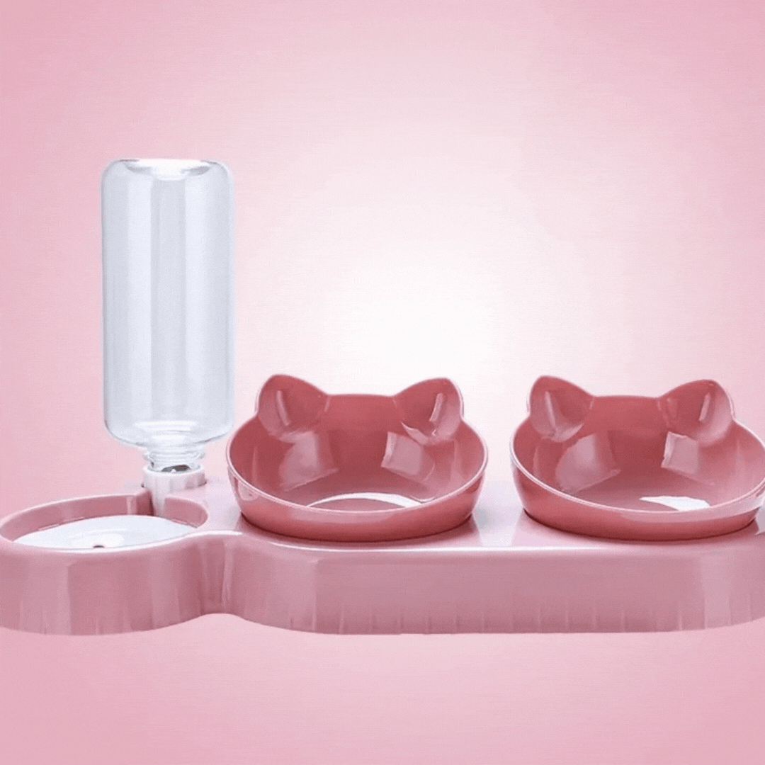 Multipurpose Cat Bowl With 3 Bowls - Anti-slip Design For Water Snacks And Food