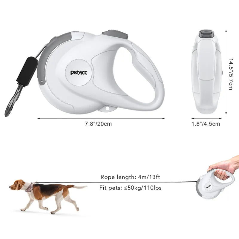 Automatic Dog Leash Retriever With Rotation Mechanism - 5m Flexi Leash For Dogs