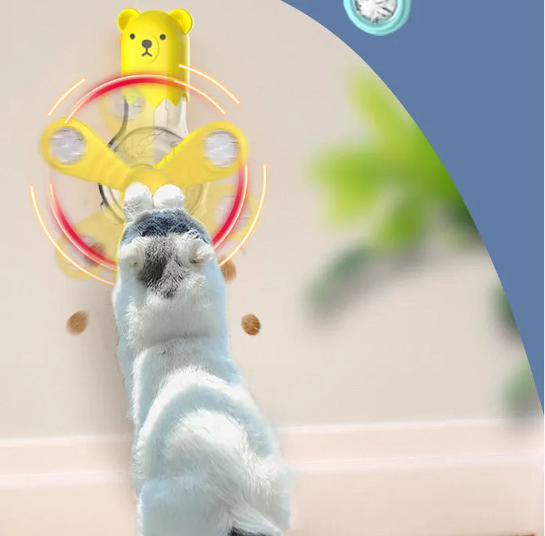 Interactive Toy For Pets - Bear-shaped Food Dispenser With Rotating Arms