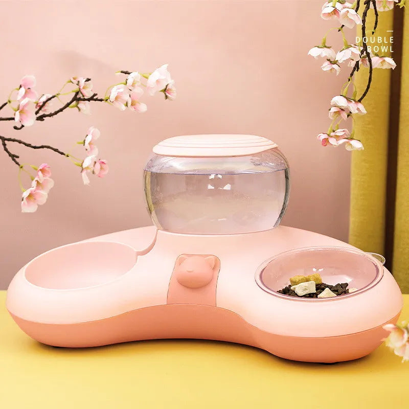 2-in-1 Pet Food Bowl With Automatic Water Dispenser And Non-slip Design