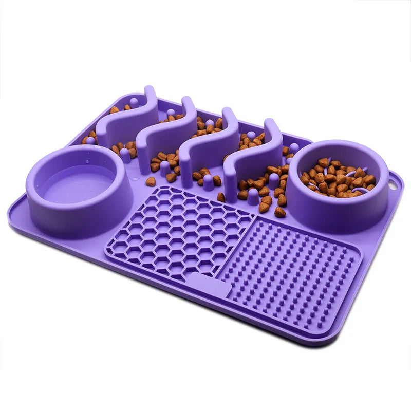 Interactive Lick Mat For Dogs And Cats - Anti-snare Bowl With Food Search Game