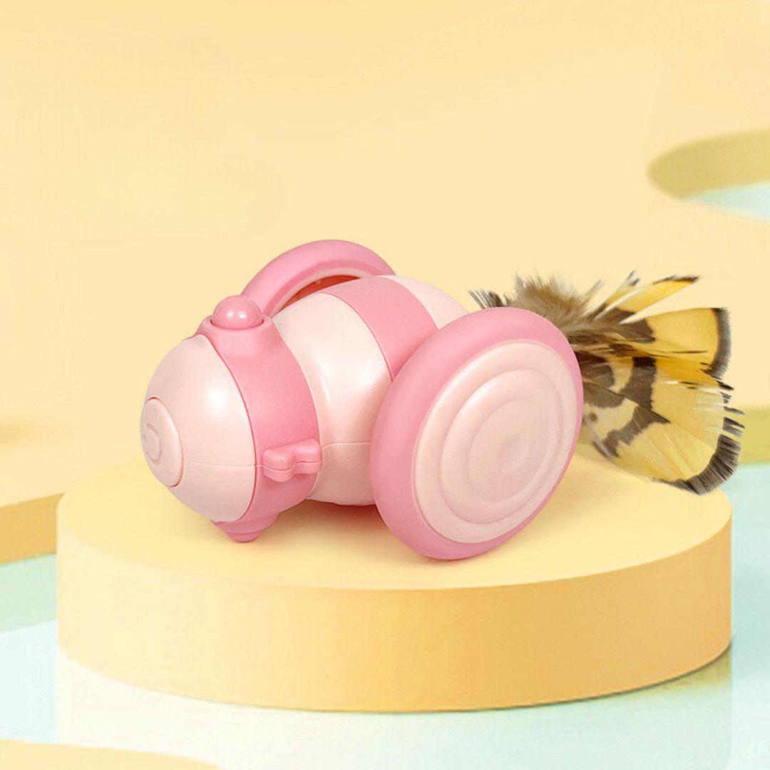 Interactive Bee Cat Toy With Feathers