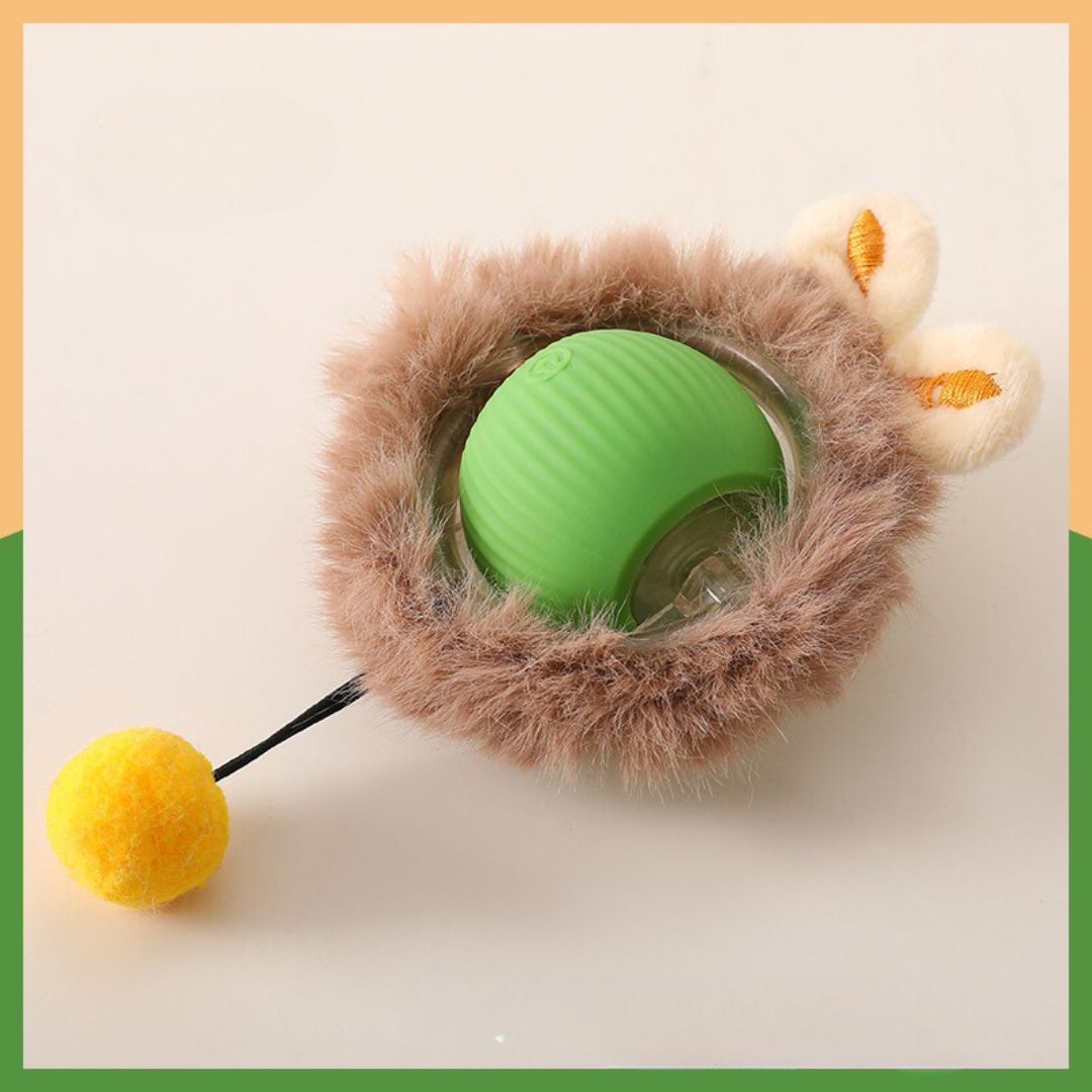 Interactive Play Ball With Fur For Cats