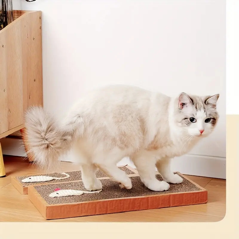 Cat Scratching Board - Robust Scratching Mat With Play Motif