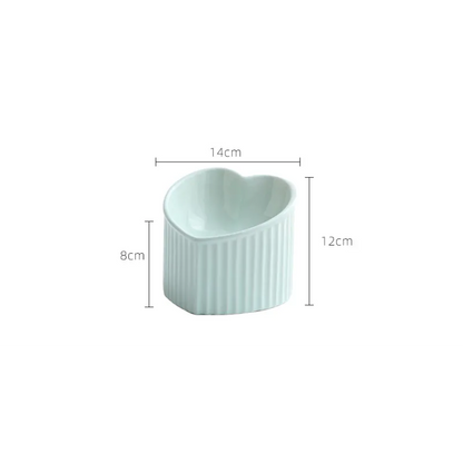 Heart-shaped Ceramic Food Bowl For Dogs And Cats With Non-slip Base