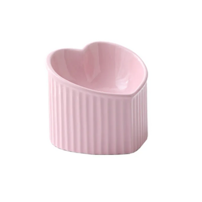 Heart-shaped Ceramic Food Bowl For Dogs And Cats With Non-slip Base