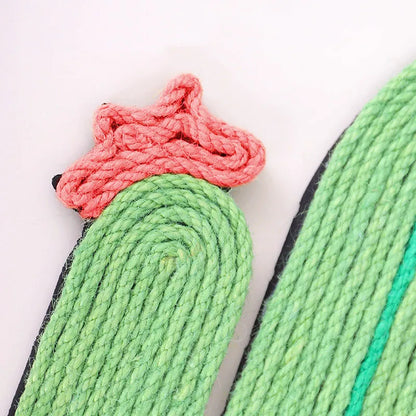 Cat Scratching Mat Cactus And Fish - Scratching Toy for Cats, Wall and Floor Scratching Mat Made of Sisal
