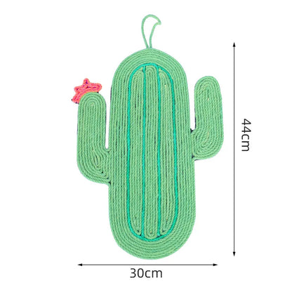 Cat Scratching Mat Cactus And Fish - Scratching Toy for Cats, Wall and Floor Scratching Mat Made of Sisal