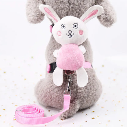 Cute Pet Harness With Angel Wings And Lead - Adjustable For Cats Small Dogs