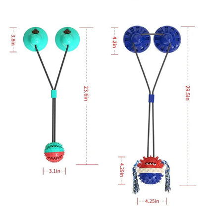 Interactive Dog Toy with Suction Cups and Treat Dispenser