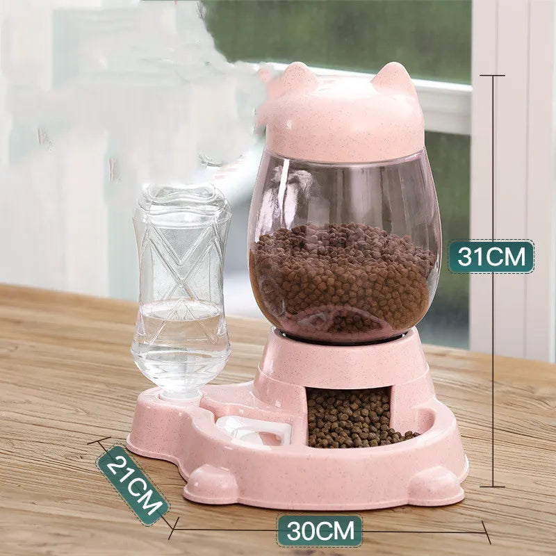 Automatic Food Dispenser For Cats - Kitten Feeding Station In Cute Cat Design