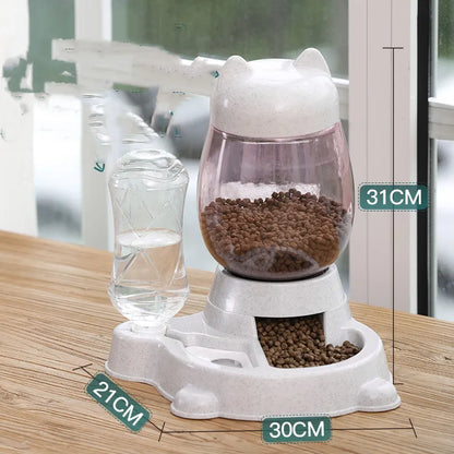 Automatic Food Dispenser For Cats - Kitten Feeding Station In Cute Cat Design