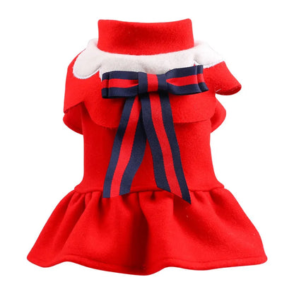 Dog Coat In Red With Elegant Collar Look - Soft And Comfortable For Small Dogs