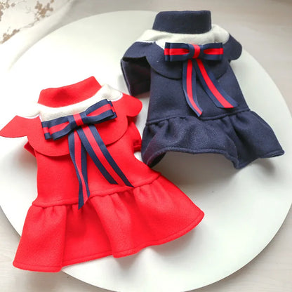 Dog Coat In Red With Elegant Collar Look - Soft And Comfortable For Small Dogs