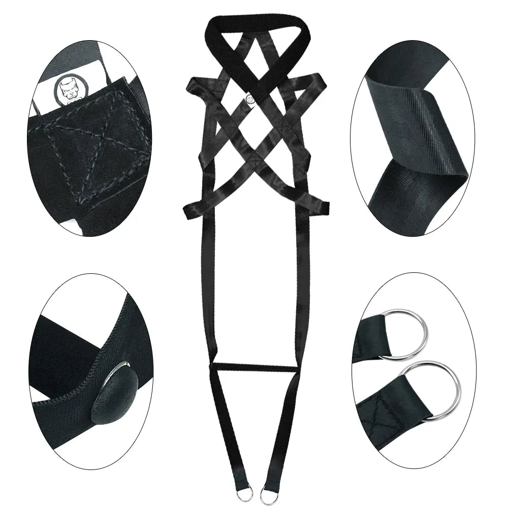 Dog Training Harness with Pull Handles and Tyres - Robust and Adjustable
