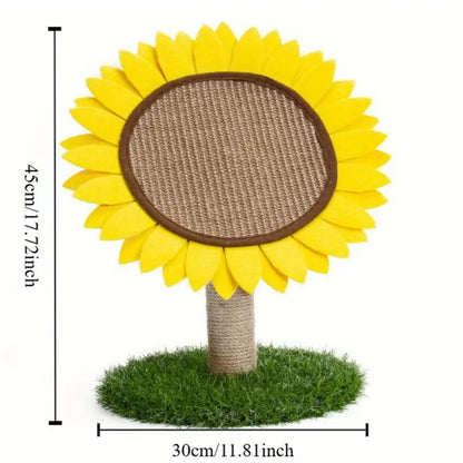 Cat Sunflower Scratching Post Made Of Sisal