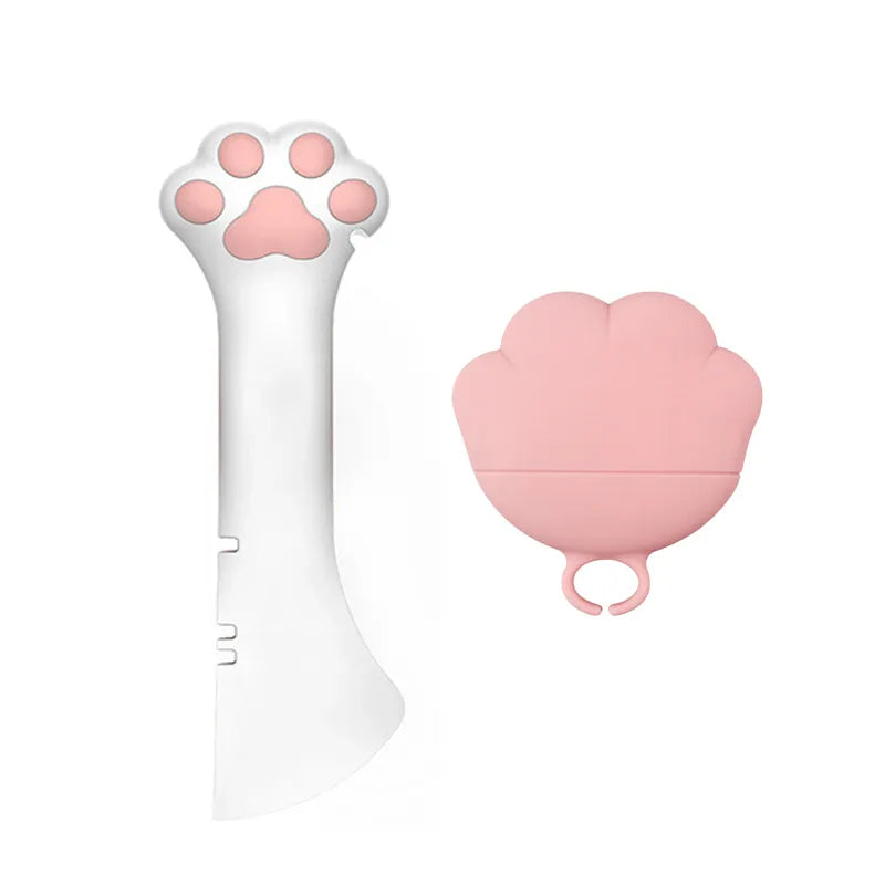 Silicone Pet Food Dispenser - Flexible Can Opener And Paw-shaped Spoon