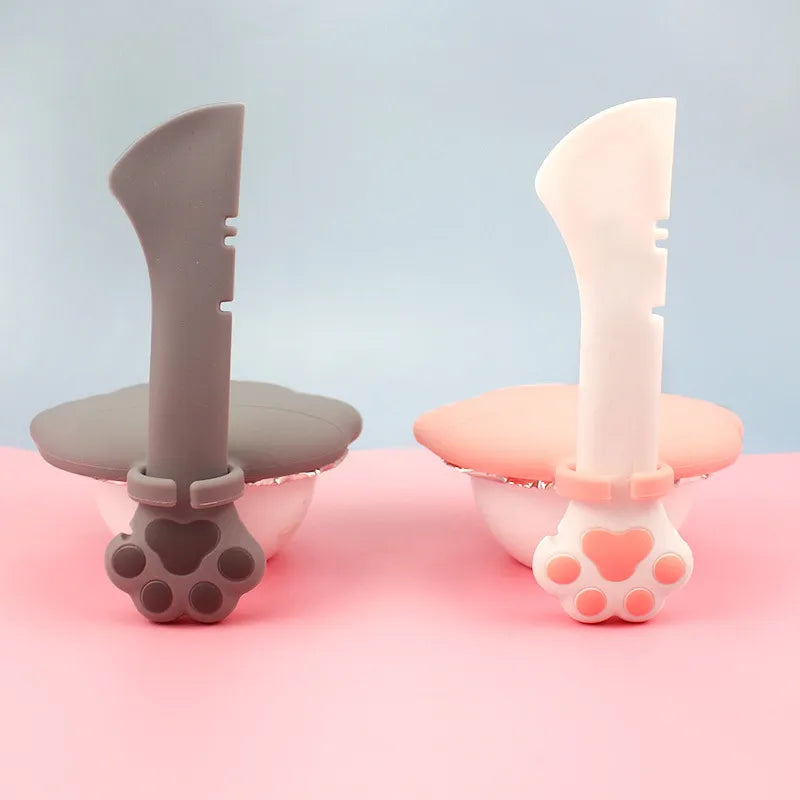 Silicone Pet Food Dispenser - Flexible Can Opener And Paw-shaped Spoon
