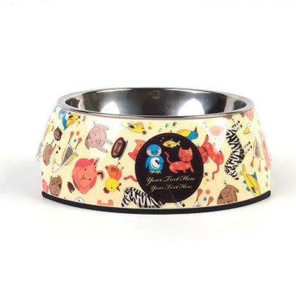 Colourful Pet Food Bowls - With Stainless Steel And Fun Patterns