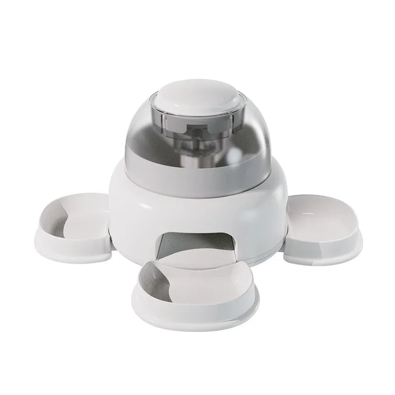 Dog Food Dispenser With Transparent Chamber - Easy To Refill And Visible Food