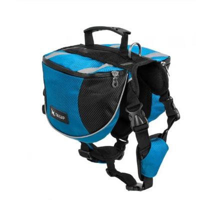 Dog Backpack For Outdoor Activities - Adjustable And Waterproof In Red And Gray