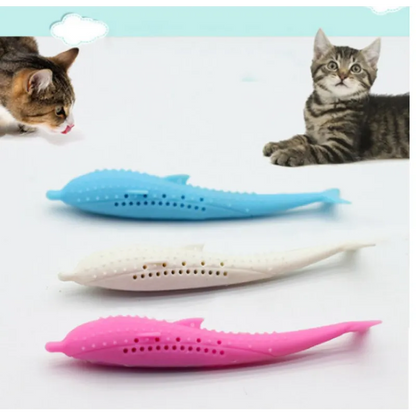 Silicone Pet Toy In Whale Shape Chew Toy For Cats And Small Dogs