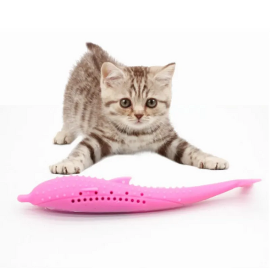 Silicone Pet Toy In Whale Shape Chew Toy For Cats And Small Dogs