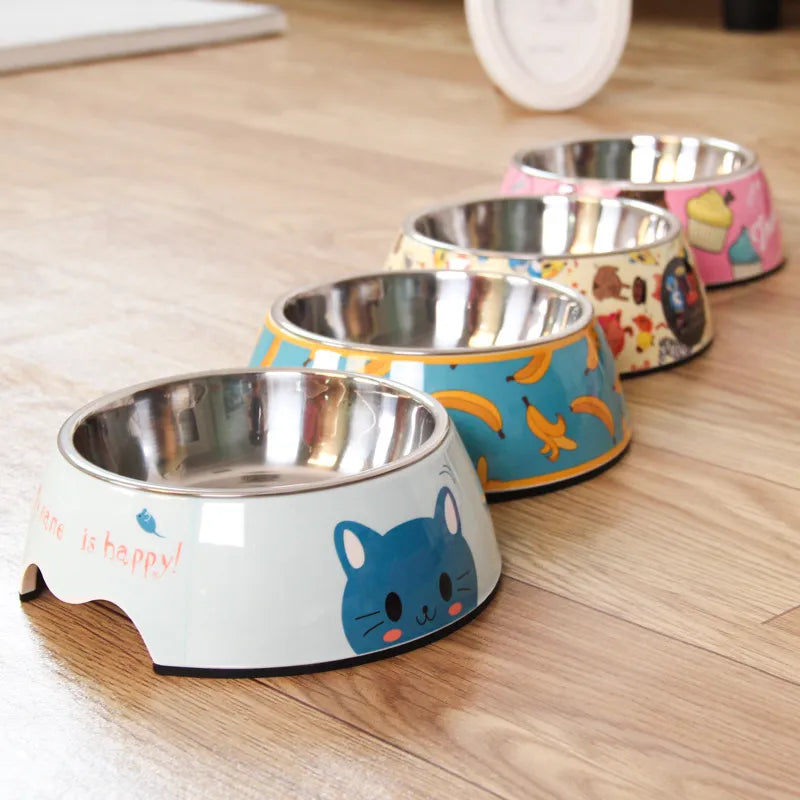 Colourful Pet Food Bowls - With Stainless Steel And Fun Patterns