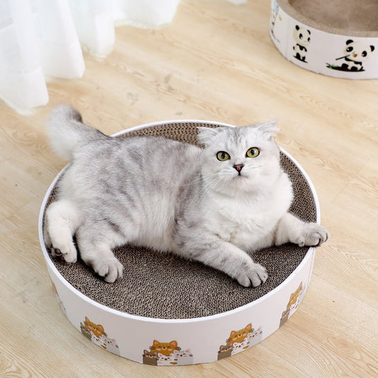 Cat Scratching Mat Round With Cute Design - Cat Scratching Board For More Scratching Fun And Relaxation