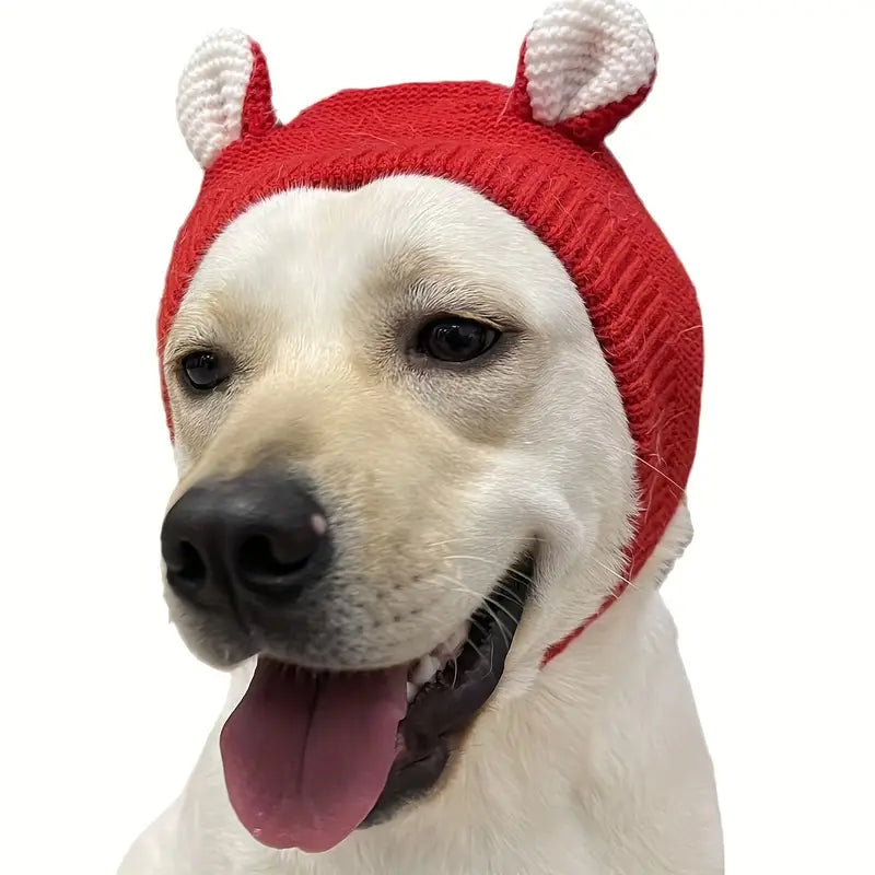 Warm Knitted Hat with Ears for Dogs