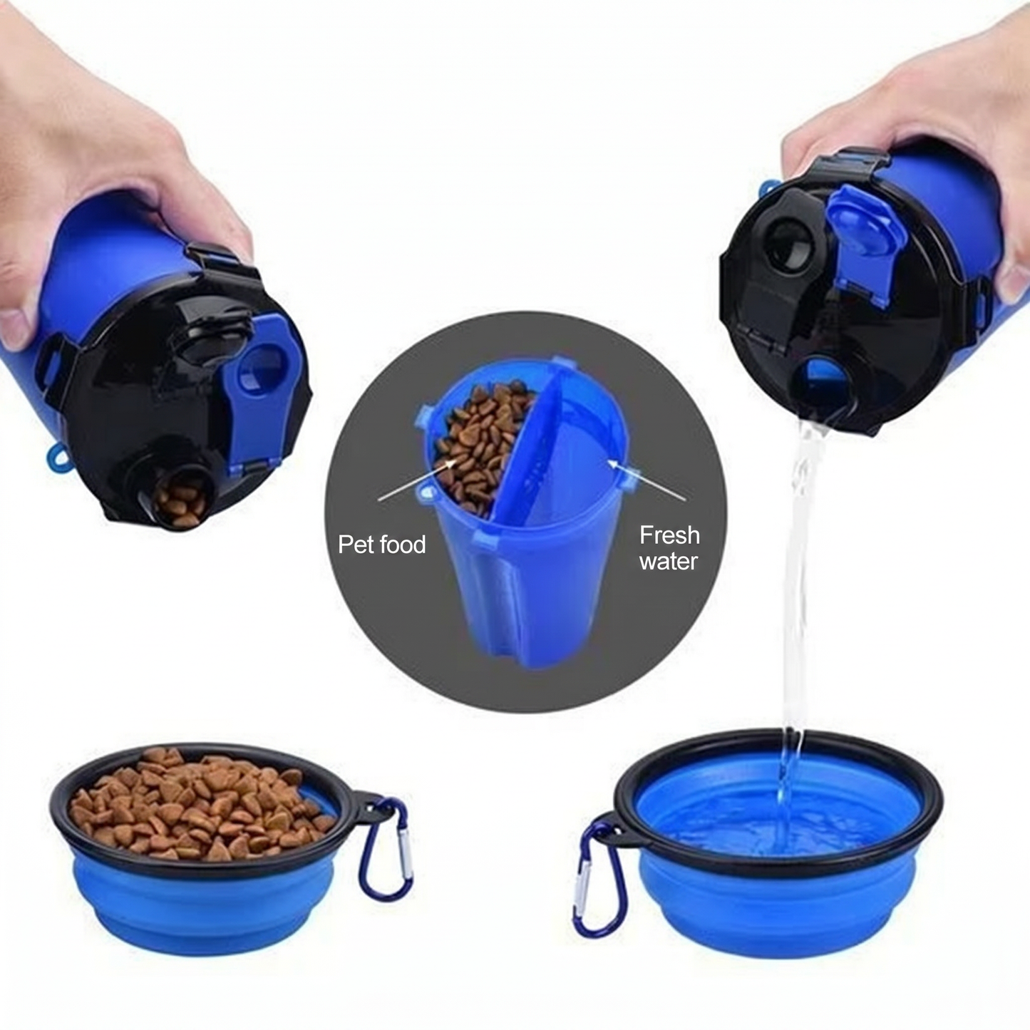 2 - In-1 Portable Water And Food Bottle For Pets