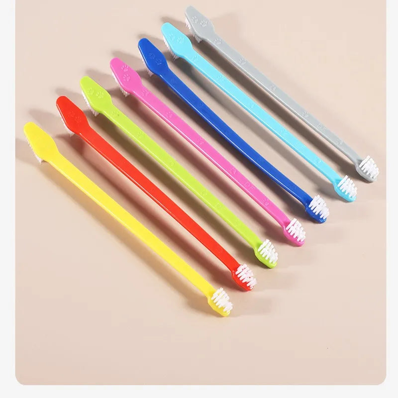 Double - Headed Toothbrushes for Pets in a Multi - Pack