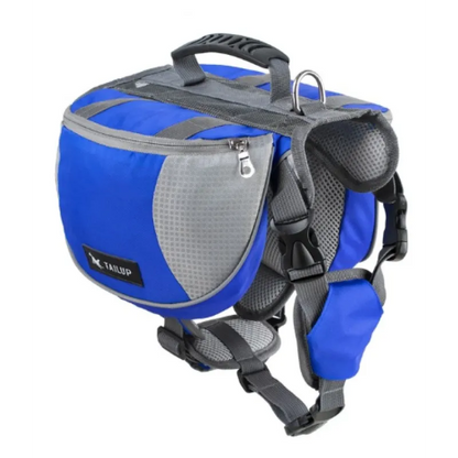 Dog Backpack For Outdoor Activities - Adjustable And Waterproof In Red And Gray