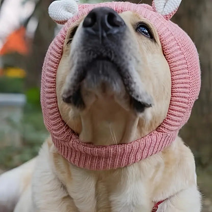 Warm Knitted Hat with Ears for Dogs