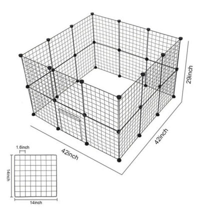 Wire Dog Kennel - Flexible Dog Playpen With Door For Pets