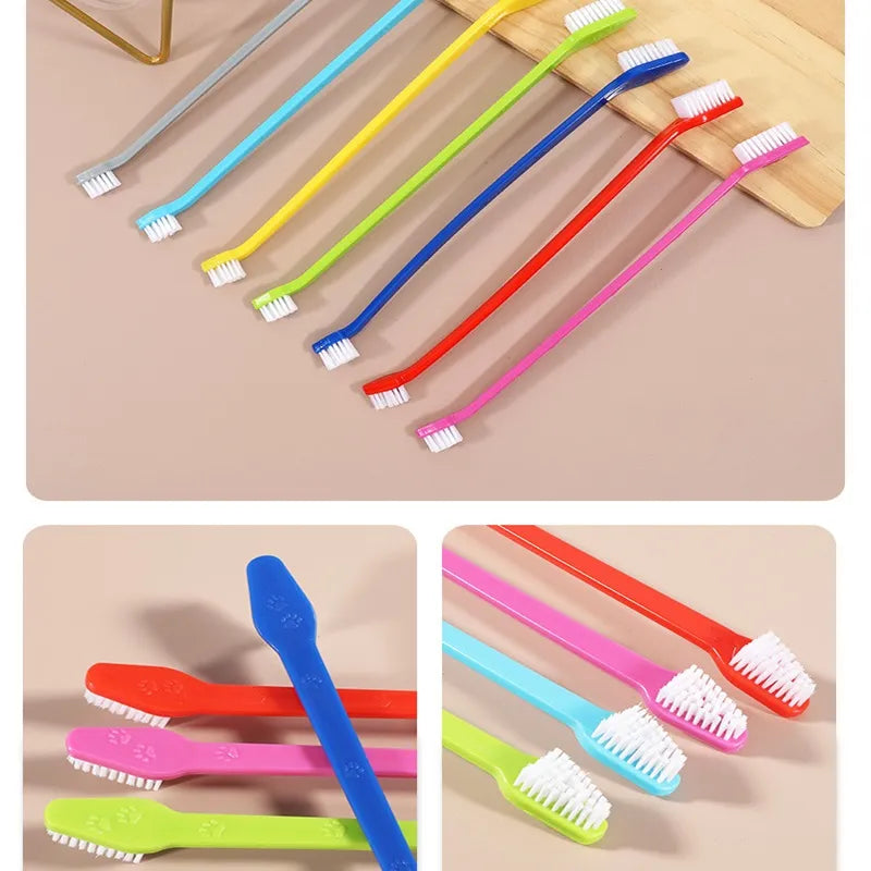 Double - Headed Toothbrushes for Pets in a Multi - Pack