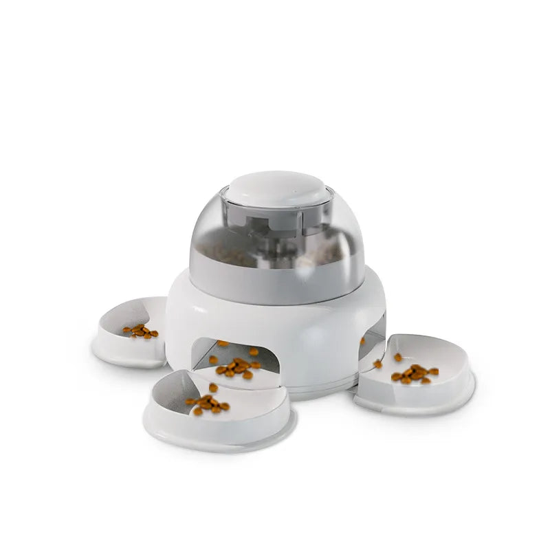 Dog Food Dispenser With Transparent Chamber - Easy To Refill And Visible Food