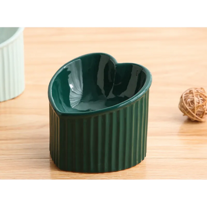 Heart-shaped Ceramic Food Bowl For Dogs And Cats With Non-slip Base