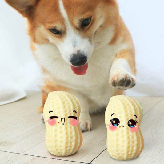 Peanut-shaped Dog Toy - Chew Toy With Sound Hole For Dogs