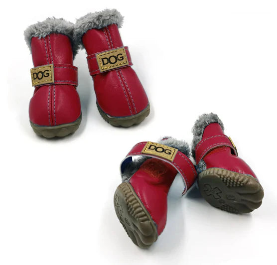 Cozy Dog Snow Boots in Leather Look