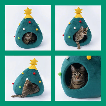 Cat Bed In Christmas Tree Form