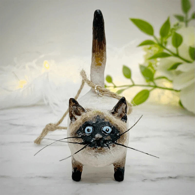 Handmade Cat Christmas Tree Ornament