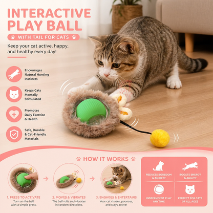 Interactive Play Ball With Tail For Cats