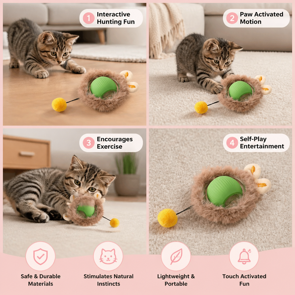 Interactive Play Ball With Tail For Cats