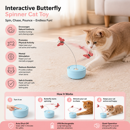 Interactive Butterfly Spinner Cat Toy