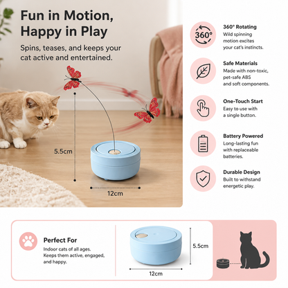 Interactive Butterfly Spinner Cat Toy