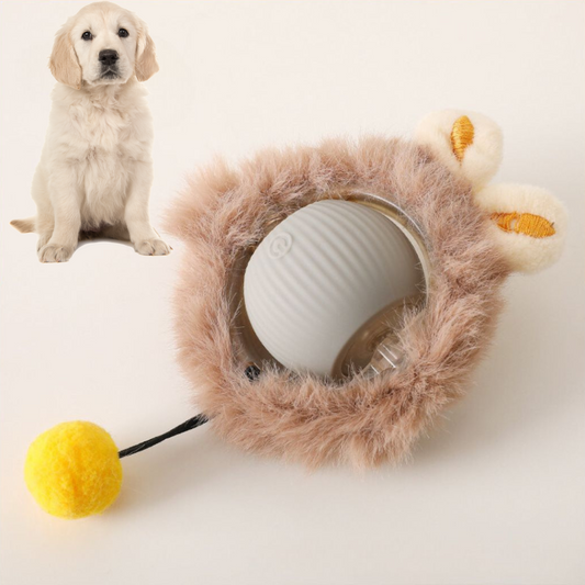 Interactive Play Ball with Fur for Dogs