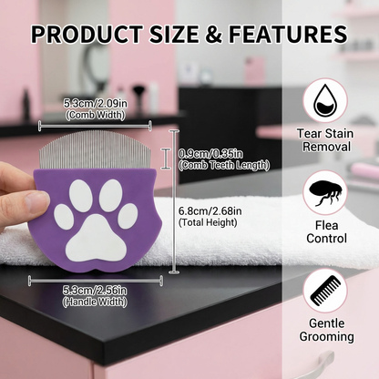 Pet Eye Comb – Facial Grooming Comb for Tear Stains, Eye Discharge & Flea Control