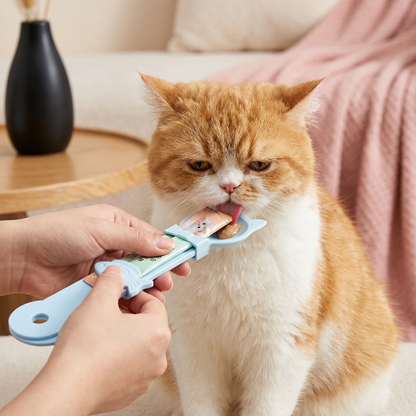 Cat Treat Spoon Feeder – Lickable Wet Food Dispenser with Long Handle