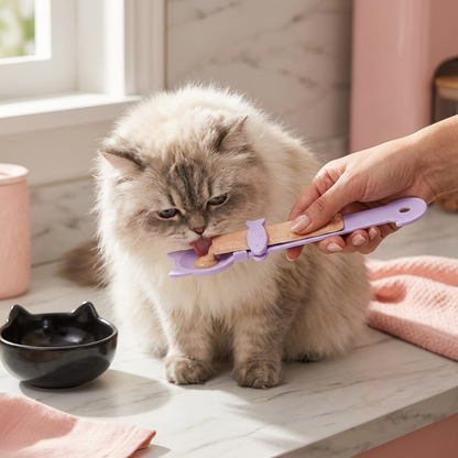 Cat Treat Spoon Feeder – Lickable Wet Food Dispenser with Long Handle
